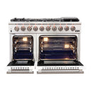 Forno 48" Capriasca Gas Range with 8 Gas Burners and Convection Oven in Stainless Steel with White Door (FFSGS6260-48WHT) Ranges Forno 