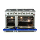 Forno 48" Galiano Gas Range with 8 Gas Burners and Convection Oven in Stainless Steel with Blue Door (FFSGS6244-48BLU) Ranges Forno 