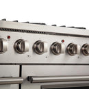Forno 5-Piece Appliance Package - 48" Gas Range, 56" Pro-Style Refrigerator, Wall Mount Hood with Backsplash, Microwave Drawer, & 3-Rack Dishwasher in Stainless Steel Appliance Package Forno 