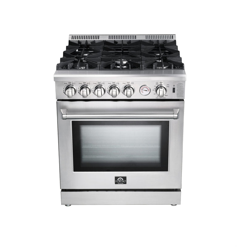 Forno Lseo 30" Gas Range with 5 Burners and Convection Oven (FFSGS6275-30) Ranges Forno 