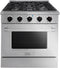 Forte 30-Inch Freestanding All Gas Range, 4 Sealed Italian Made Burners, 3.53 cu. ft. Oven, Easy Glide Oven Racks, in Stainless Steel and Black Knobs (FGR304BSS21)