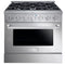Forte 36-Inch Freestanding All Gas Range, 6 Sealed Italian Made Burners, 4.5 cu. ft. Oven, Easy Glide Oven Racks, in Stainless Steel and Stainless Steel Knobs (FGR366BSS)