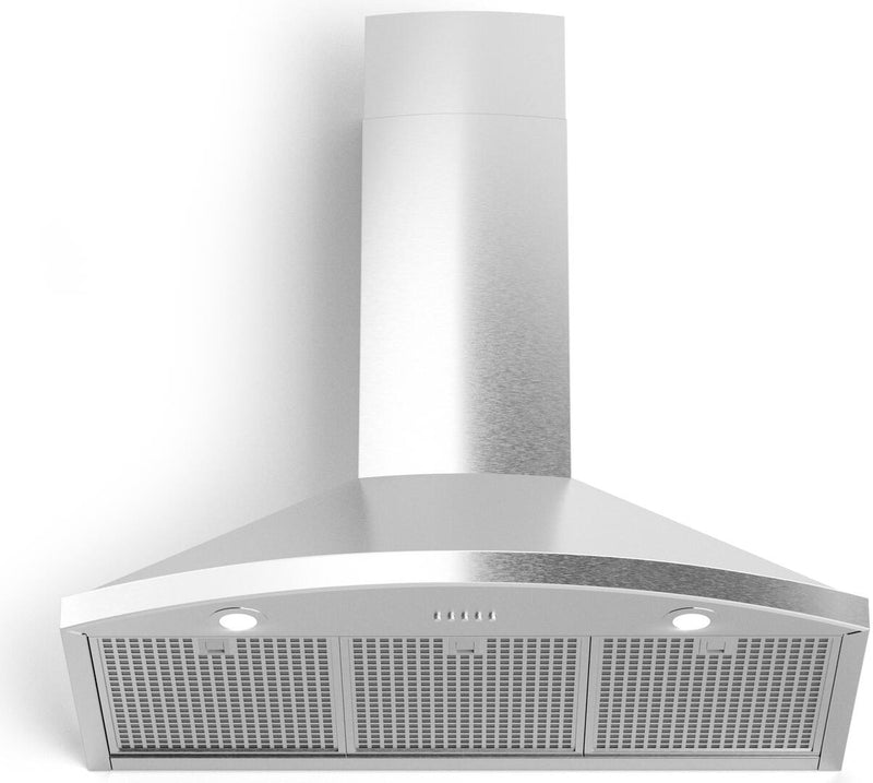 Forte Tega Series 30" Wall Mount Convertible Hood with 600 CFM, LED Lights, Professional Stainless Baffle Filters, Delay Shut Off in Stainless Steel (TEGA30) Range Hoods Forte 