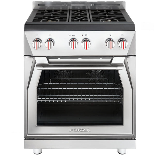 Forza 30" 5.2 cu. ft. Stainless Steel Pro-Style Gas Range (FR304GN) Ranges Forza 