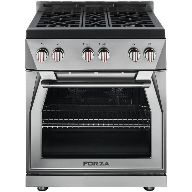 Forza 30" 5.2 cu. ft. Stainless Steel Pro-Style Gas Range in Ardente Orange (FR304GN-O) Ranges Forza 