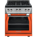 Forza 30" 5.2 cu. ft. Stainless Steel Pro-Style Gas Range in Ardente Orange (FR304GN-O) Ranges Forza 