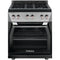 Forza 30-Inch 5.2 cu. ft. Stainless Steel Pro-Style Gas Range in Audace Black (FR304GN-K)