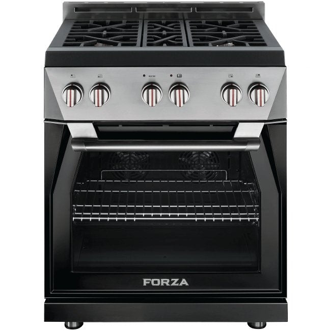 Forza 30" 5.2 cu. ft. Stainless Steel Pro-Style Gas Range in Audace Black (FR304GN-K) Ranges Forza 