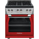Forza 30" 5.2 cu. ft. Stainless Steel Pro-Style Gas Range in Radicale Red (FR304GN-R) Ranges Forza 