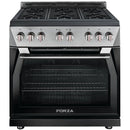 Forza 36" 6.0 cu. ft. Stainless Steel Pro-Style Gas Range in Audace Black (FR366GN-K) Ranges Forza 