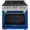 Forza 36-Inch 6.0 cu. ft. Stainless Steel Pro-Style Gas Range in Dinamico Blue (FR366GN-B)