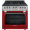 Forza 36-Inch 6.0 cu. ft. Stainless Steel Pro-Style Gas Range in Radicale Red (FR366GN-R)