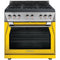Forza 36-Inch 6.0 cu. ft. Stainless Steel Pro-Style Gas Range in Ribelle Yellow (FR366GN-Y)