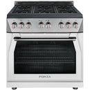 Forza 36" 6.0 cu. ft. Stainless Steel Pro-Style Gas Range in Valoroso White (FR366GN-W) Ranges Forza 