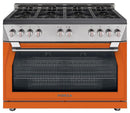 Forza 48" 7.8 cu. ft. Stainless Steel Pro-Style Gas Range in Ardente Orange (FR488GN-O) Ranges Forza 