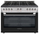 Forza 48" 7.8 cu. ft. Stainless Steel Pro-Style Gas Range in Audace Black (FR488GN-K) Ranges Forza 