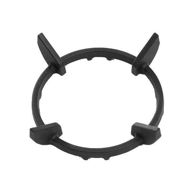 Black wok support ring with four prongs for holding a wok