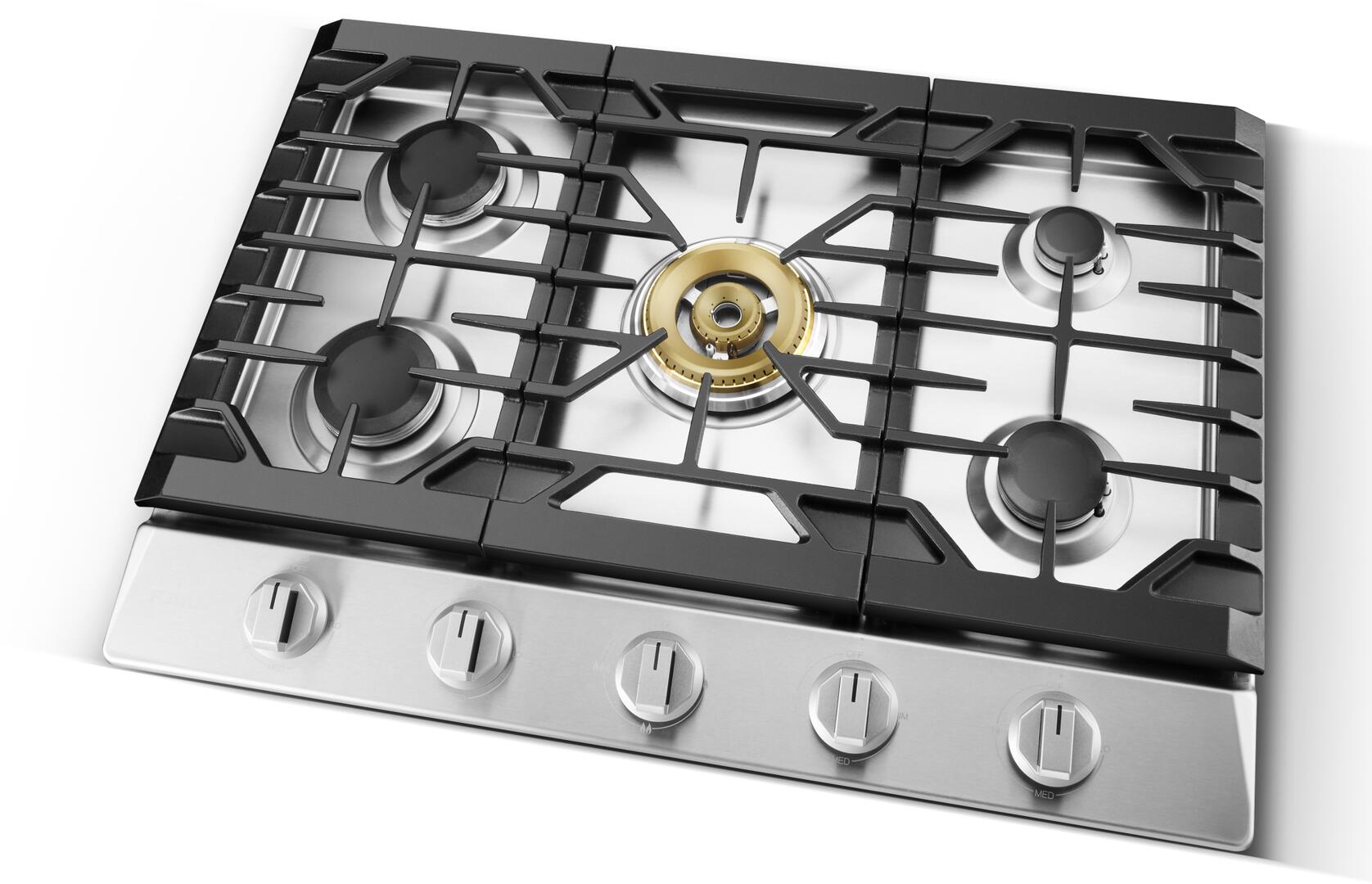 Fotile 30-Inch Natural Gas Cooktop with Sealed Burners, Cast Iron Grates,  Edge to Edge Cooking Grates, Flame Failure Protection in Stainless Steel GLS30501)