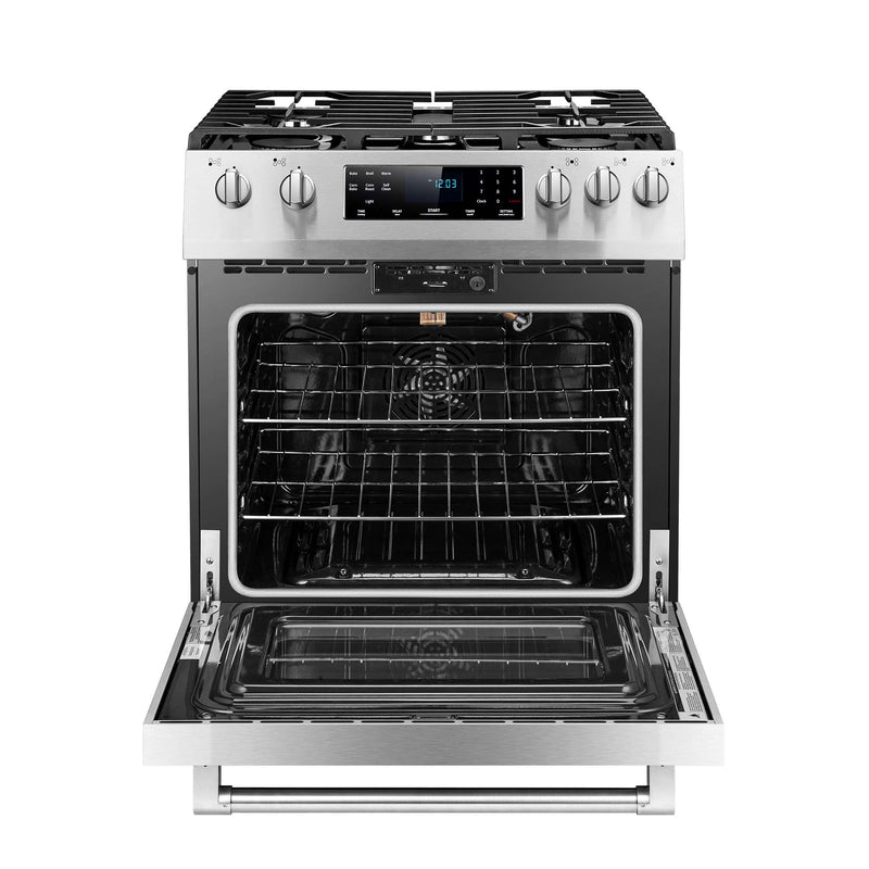 Fotile 30" Slide-In Pro Gas Range with Total 58K BTU on 5 Sealed Burners, 4.8 Cu.Ft. oven with 4 main cooking modes, and Self Cleaning Mode (RLS30506) Ranges Fotile 