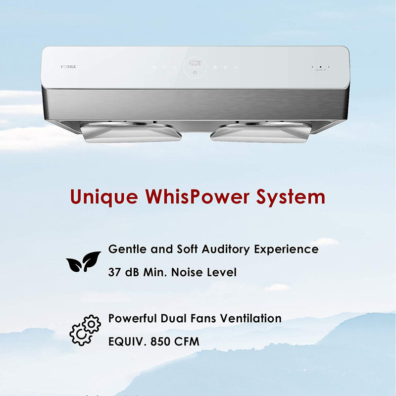 Fotile Pixie Air Series 30-inch Slim Line Under the Cabinet Range Hood with WhisPower Motors and Capture-Shield Technology for Powerful & Quiet Cooking Ventilation (UQG3002) Range Hoods Fotile 