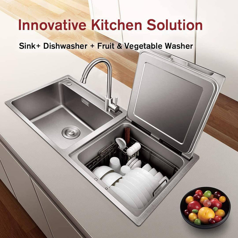 FOTILE SD2F-P1X 3-in-1 Counter-top mounted Sink, Dishwasher, & Produce Cleaner Combination System with Heavy Dish Sanitizing and Cleaning (SD2F-P1X) Dishwashers Fotile 