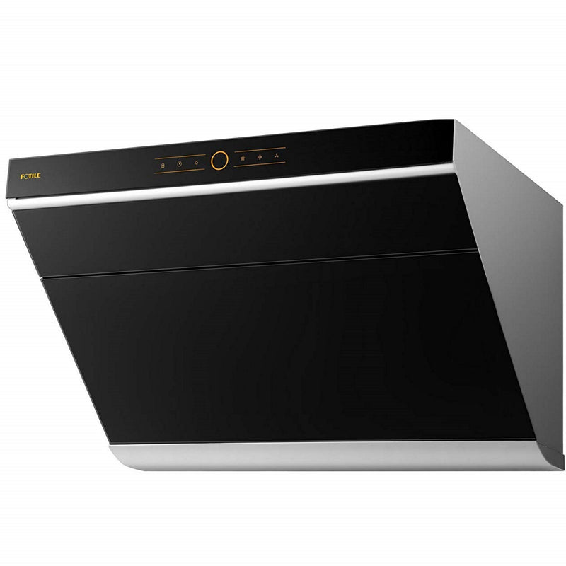 Fotile Slant Vent Series 30-inch 1000 CFM Under Cabinet or Wall Mount Range Hood with 2 LED lights, Motion, and Touch Activation in Onyx Black Tempered Glass (JQG7505) Range Hoods Fotile 