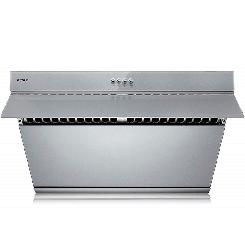 Fotile Slant Vent Series 30-inch 850 CFM Under Cabinet or Wall Mount Range Hood with 2 LED lights, and Push Buttons in Silver Grey Tempered Glass (JQG7502.G) Range Hoods Fotile 