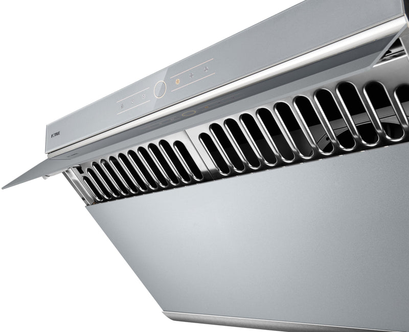 Fotile Slant Vent Series 30-inch 850 CFM Under Cabinet or Wall Mount Range Hood with 2 LED lights, and Touchscreen in Silver Grey Tempered Glass (JQG7501.G) Range Hoods Fotile 