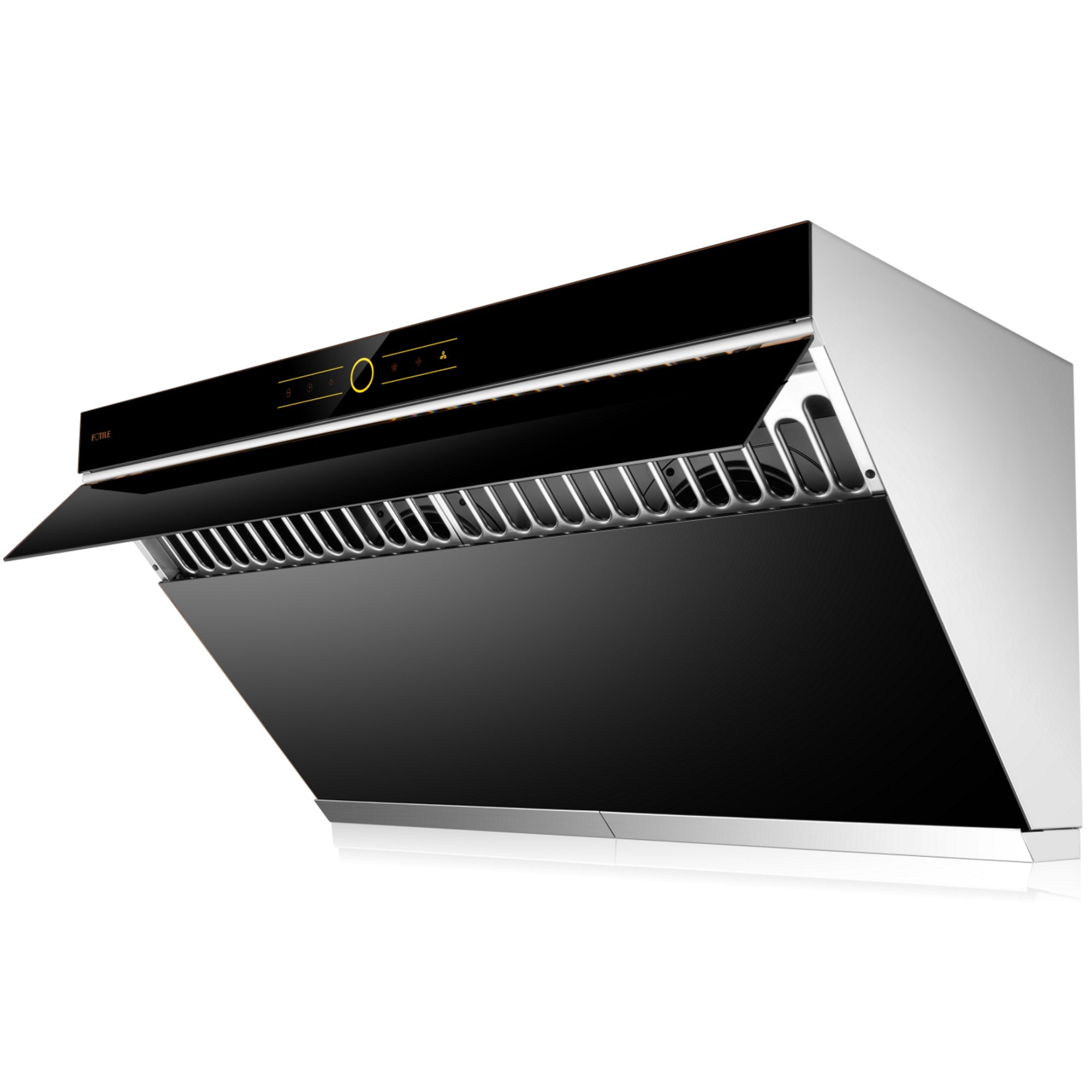MUELLER 36 in. Deluxe 900CFM Wall Mount Range Hood, Open-Close Black  Tempered Glass Panel, LED Touch Control, Permanent Filters MU-ORH - The  Home Depot