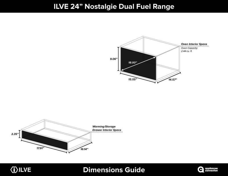 ILVE 24" Nostalgie - Dual Fuel Range with 4 Sealed Burners - 2.44 cu. ft. Oven - Bronze Trim in Burgundy (UPN60DMPRBY) Ranges ILVE 