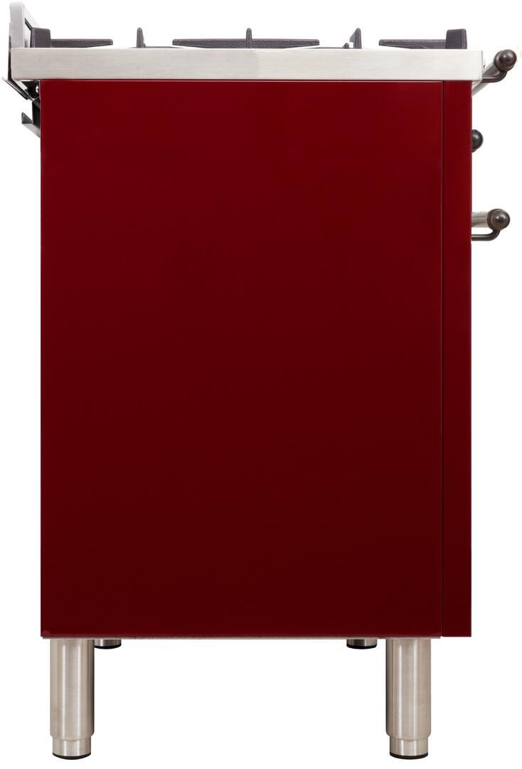 ILVE 24" Nostalgie - Dual Fuel Range with 4 Sealed Burners - 2.44 cu. ft. Oven - Bronze Trim in Burgundy (UPN60DMPRBY) Ranges ILVE 