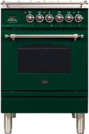 ILVE 24" Nostalgie - Dual Fuel Range with 4 Sealed Burners - 2.44 cu. ft. Oven - Bronze Trim in Emerald Green (UPN60DMPVSY) Ranges ILVE 