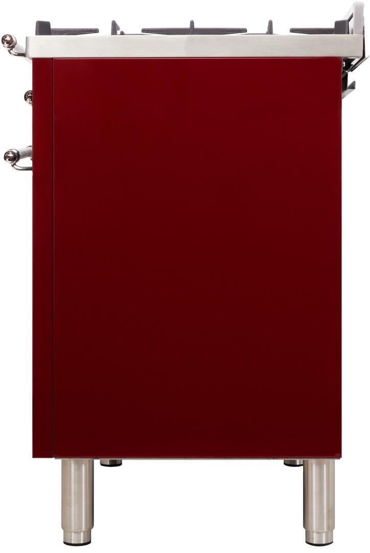 ILVE 24" Nostalgie - Dual Fuel Range with 4 Sealed Burners - 2.44 cu. ft. Oven - Chrome Trim in Burgundy (UPN60DMPRBX) Ranges ILVE 