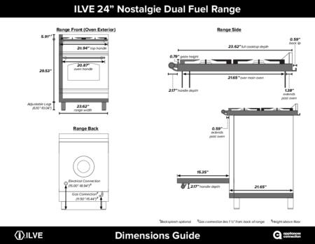 ILVE 24" Nostalgie - Dual Fuel Range with 4 Sealed Burners - 2.44 cu. ft. Oven - Chrome Trim in White (UPN60DMPBX) Ranges ILVE 