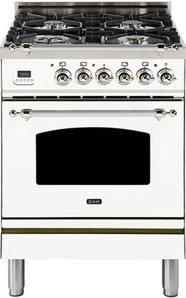 ILVE 24" Nostalgie - Dual Fuel Range with 4 Sealed Burners - 2.44 cu. ft. Oven - Chrome Trim in White (UPN60DMPBX) Ranges ILVE 