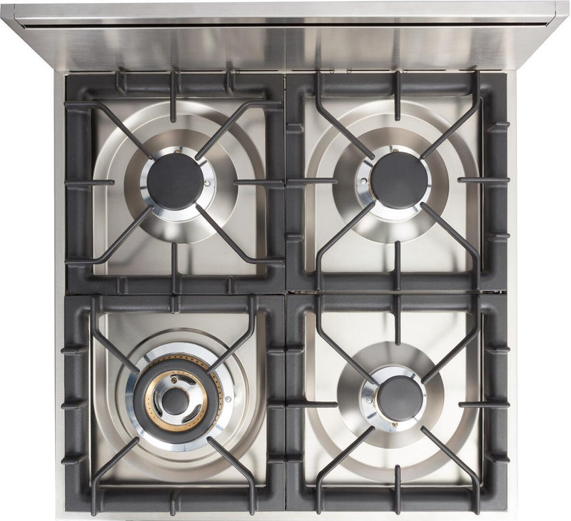 ILVE 24" Nostalgie Gas Range with 4 Brass Sealed Burners - 2.4 cu. ft. Oven - Brass Trim in True White (UPN60DVGGB) Ranges ILVE 