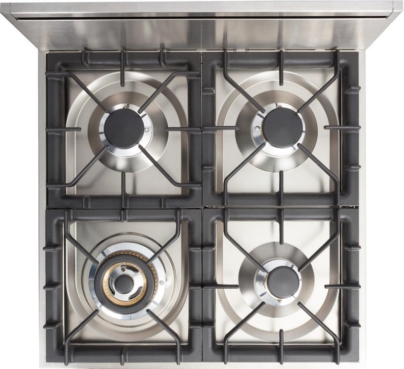 ILVE 24" Nostalgie Gas Range with 4 Brass Sealed Burners - 2.4 cu. ft. Oven - Chrome Trim in Antique White (UPN60DVGGAX) Ranges ILVE 