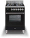 ILVE 24-Inch Professional Plus All Gas Range with 4 Burners - 2.4 cu. ft. Oven - in Glossy Black with Chrome Trim (UPW60DVGGN)