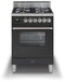 ILVE 24-Inch Professional Plus All Gas Range with 4 Sealed Brass Burners - 2.4 cu. ft. Oven - in Matte Graphite with Chrome Trim (UPW60DVGGM)