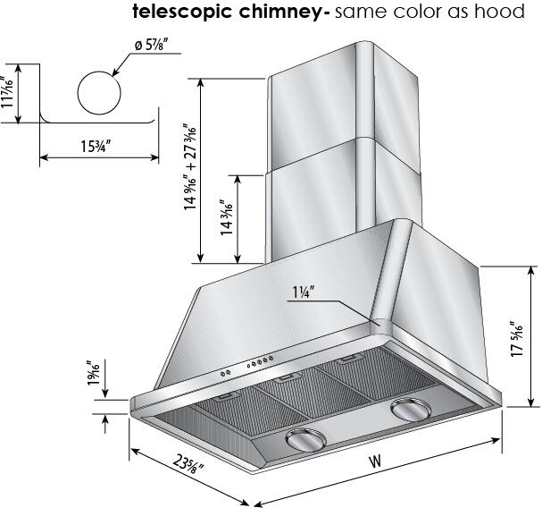 ILVE 30" Majestic Custom RAL Color Wall Mount Range Hood with 600 CFM Blower - Auto-off Function (UAM76RAL) Range Hoods ILVE 