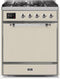 ILVE 30-Inch Majestic II Dual Fuel Range with 5 Burners - 4 cu. ft. Oven - Chrome Trim in Antique White (UM30DQNE3AWC)