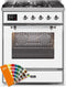 ILVE 30-Inch Majestic II Dual Fuel Range with 5 Burners - 4  cu. ft. Oven - Chrome Trim in Custom RAL Color (UM30DNE3RALC)