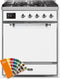 ILVE 30-Inch Majestic II Dual Fuel Range with 5 Burners - 4 cu. ft. Oven - Chrome Trim in Custom RAL Color (UM30DQNE3RALC)