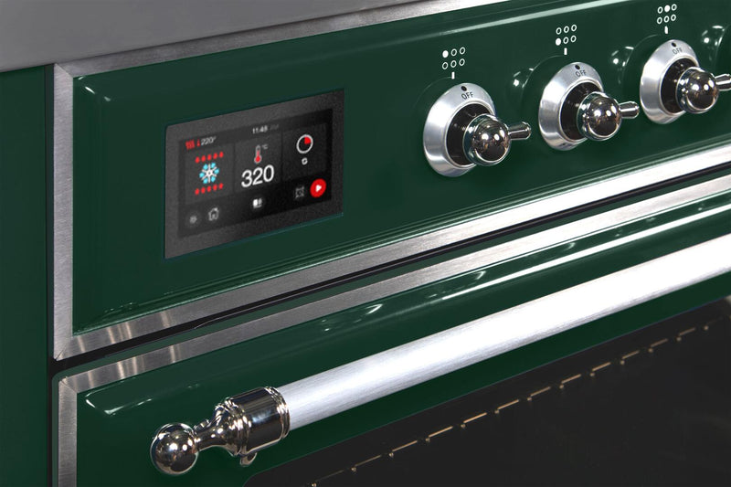 ILVE 30" Majestic II Dual Fuel Range with 5 Burners - 2.3 cu. ft. Oven - Chrome Trim in Emerald Green (UM30DNE3EGC) Ranges ILVE 