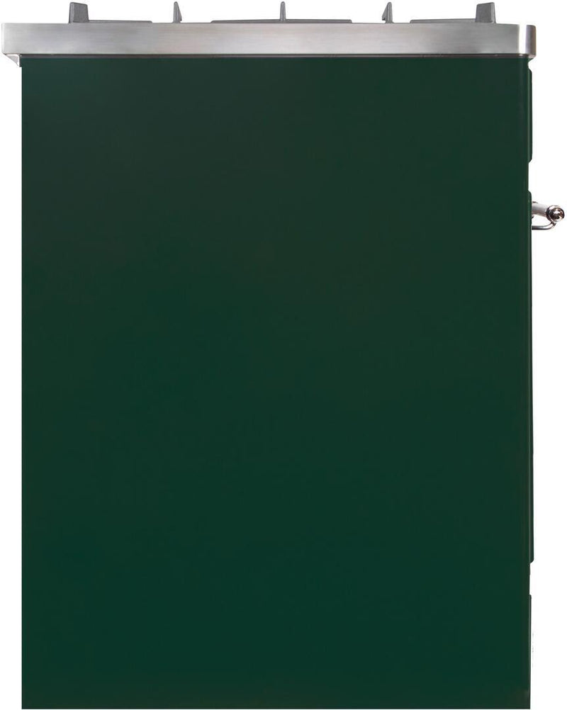 ILVE 30" Majestic II Dual Fuel Range with 5 Burners - 2.3 cu. ft. Oven - Chrome Trim in Emerald Green (UM30DNE3EGC) Ranges ILVE 