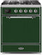 ILVE 30-Inch Majestic II Dual Fuel Range with 5 Burners - 4 cu. ft. Oven - Chrome Trim in Emerald Green (UM30DQNE3EGC)