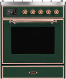 ILVE 30" Majestic II Dual Fuel Range with 5 Burners - 2.3 cu. ft. Oven - Copper Trim in Emerald Green (UM30DNE3EGP) Ranges ILVE 