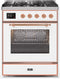 ILVE 30-Inch Majestic II Dual Fuel Range with 5 Burners - 4  cu. ft. Oven - Copper Trim in White (UM30DNE3WHP)