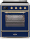 ILVE 30-Inch Majestic II induction Range with 4 Elements - 4 cu. ft. Oven - Brass Trim in Midnight Blue (UMI30NE3MBG)