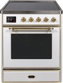 ILVE 30" Majestic II induction Range with 4 Elements - 2.3 cu. ft. Oven - Brass Trim in White (UMI30NE3WHG) Ranges ILVE 